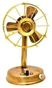 Brass Table Fan, For Decoration, Color : Golden