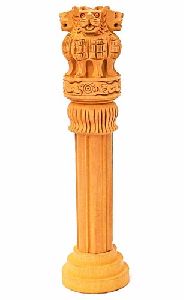 Wooden Ashoka Stambh Emblem