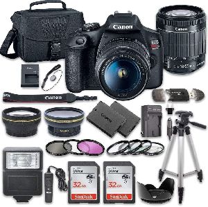 Canon EOS Rebel T7 DSLR Camera Bundle with Canon EF-S 18-55mm f/3.5-5.6 is II Lens + 2pc SanDisk 32G