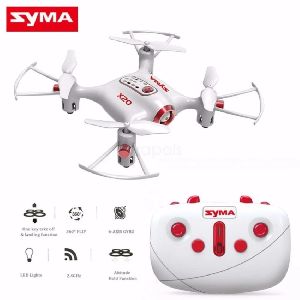 syma x20 mini drone white-red