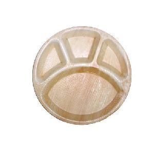 12" Round Areca Leaf Partition Plate-3 or 4 partition