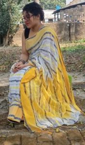 Yellow Handloom Cotton Saree