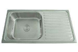 40x20x8 Inch Dura Single Bowl Kitchen Sink With Drain Board