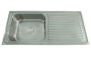 45x20 Inch Dura Single Bowl Kitchen Sink With Drain Board