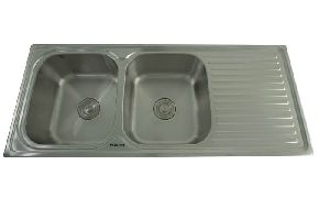 47x20x8 Inch Dura Double Bowl Kitchen Sink with Drain Board