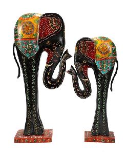 Wooden Elephant Showpiece