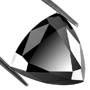 1.00 Ct Trillion Cut Natural Loose Black Diamond