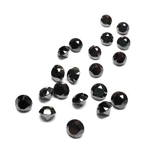 1 Ct Round Calibrated Black Diamond In 1.90 MM 2.20 MM Sizes