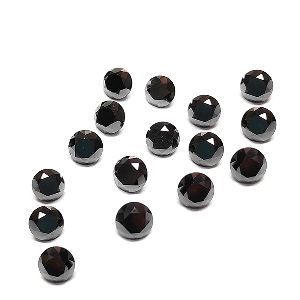 Natural 1 Ct Calibrated Black Diamond In Round Cut 2.20 MM To 2.50 MM