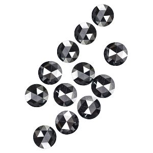 Natural Loose Diamond Round Brilliant Cut Jet Black I3 Clarity 2.50 to 2.70 MM 0.50 Ct Lot Q135-18 