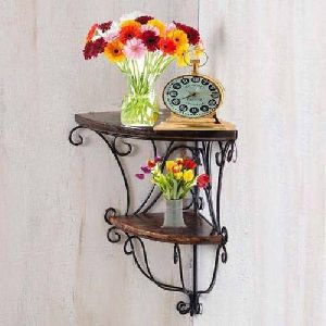 Wood Shelf Bracket, Color : Brown, Black