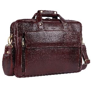 finish genuine leather brown laptop messenger bag