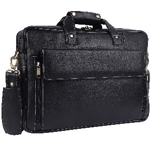 genuine leather black laptop messenger bag