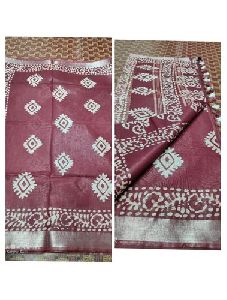 Batik Printed Cotton Saree
