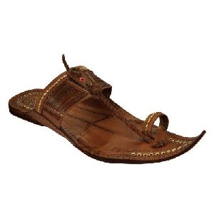 Mens Brown Leather Kolhapuri Chappal