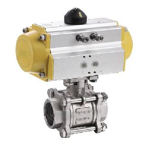 3 Pc. Ball Valve With Pneumatic Rotery Actuator