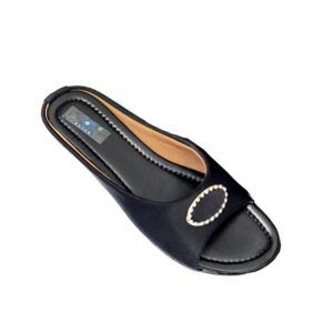 Ladies Black Flat Slippers