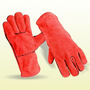 Plain Leather Safety Gloves