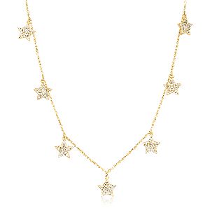 Gold 7 Star Diamond Necklace