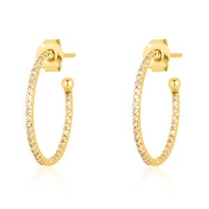 Gold Diamond Big Hoop Earrings