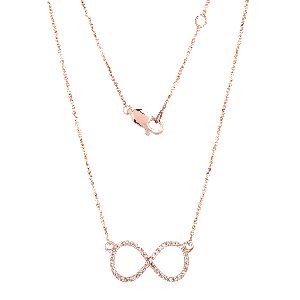 Gold Diamond Infinity Pendant With Chain