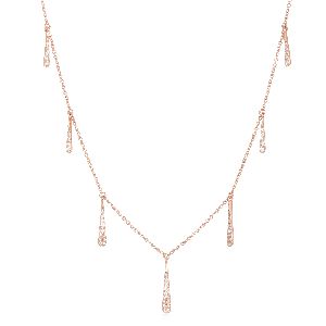 Rose Gold Charm Diamond Necklace