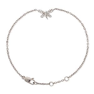 Sterling Silver Butterfly Diamond Bracelet