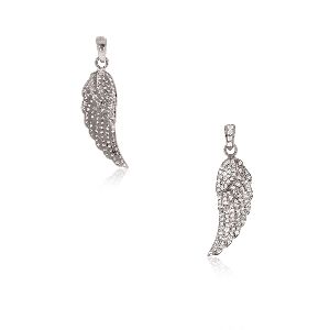 Sterling Silver Feather Diamond Pendant