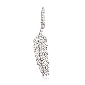 Sterling Silver Leaf Diamond Pendant