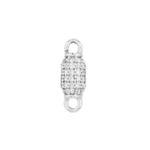White Gold Pave Diamond Bead Connector