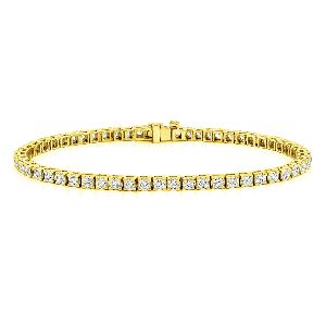 Yellow Gold 2.20 Cts Four Prong Diamond Tennis Bracelet