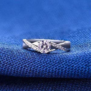 1 Ct. Round Shape stone and Cross Infinity Solitaire Wedding Ring for Women Bride