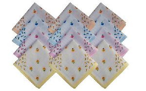 Ladies Manjari Flower Print Handkerchief