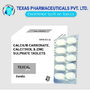 Calcium Carbonate, Calcitriol And Zinc sulphate Tablets
