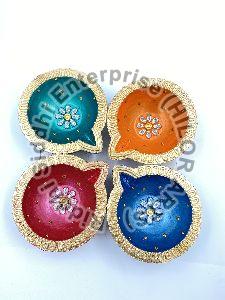 Clay Handcrafted Fancy Diwali Diyas, For Home Decor, Pooja, Feature : Handmade