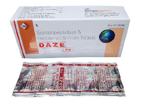 DAZE Serratiopeptidase &amp;amp;amp;amp; Diclofenac Sodium Tablets