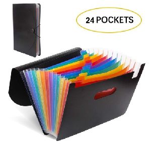 24 Pocket Expandable File Folder with Cover