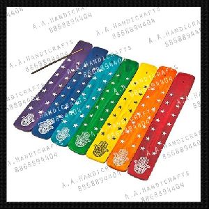 Rainbow Colored Wooden Incense Stick Holder
