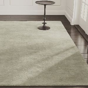 Hand Tufted Solid Beige Woolen Floor Carpet