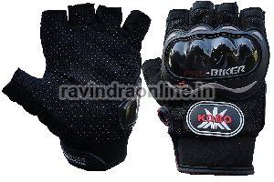 Probiker-MSC-04 Leather Motorcycle Riding Half Finger Gloves (Black, XL)