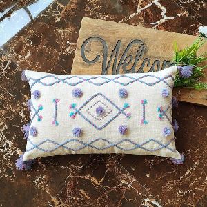 Cotton  Lace Work Cushion Cover