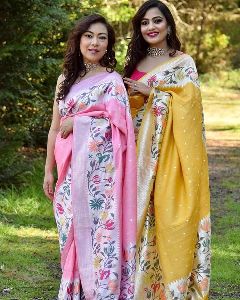 Banarasi handloom semi georgete fancy saree with zari work