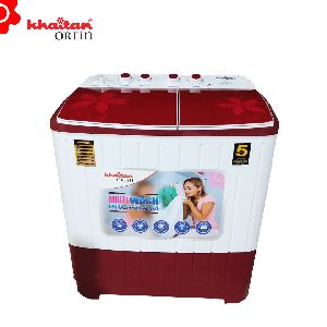 Khaitan Orfin 9.5 kg, Semi-automatic, Top Load (KOSWMTG9501) Toughened Glass ( Baby Pink,Spring Red)