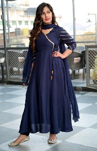 Blue Anarkali Suit Set