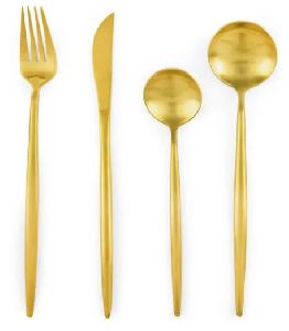 4 Pcs Brass Cutlery Set