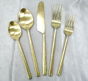 5 Pcs Brass Cutlery Set