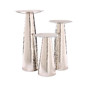 Aluminum Hammered Candle Stand