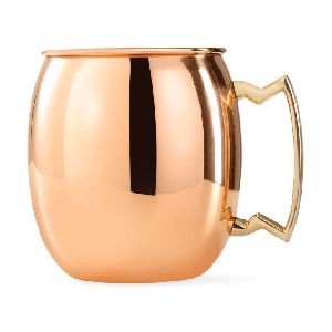 Brass Handle Copper Barrel Mug