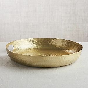 Brass Plated Iron Round Tray