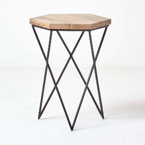 Hexagon Iron Wooden Top Table